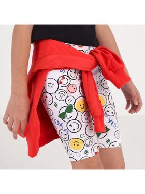 Mayoral White Emoji Print Kids Shorts